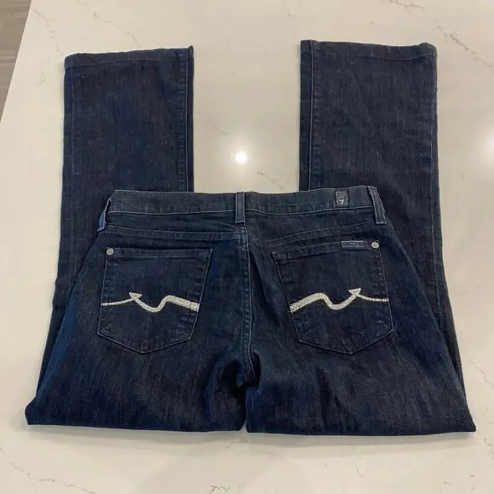 7 for all Mankind Blue Bootcut Jeans with Rhinestones‎ Bling Size 26